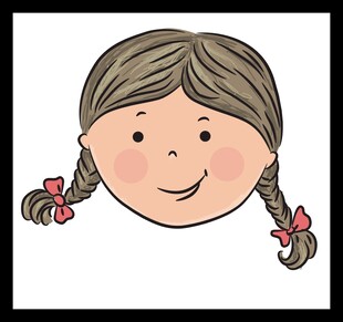 扎双辫的可爱小女孩