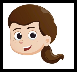 扎马尾的开心女孩