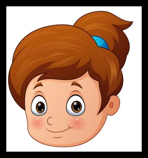 扎马尾的可爱卡通女孩