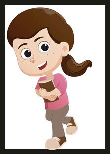 奔跑的捧书女孩