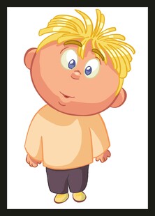 可爱金发小男孩卡通形象