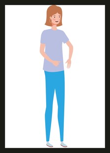 站立的红发女士