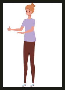 站立女士手臂伸展示意