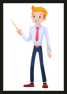 男士手持教鞭授课形象