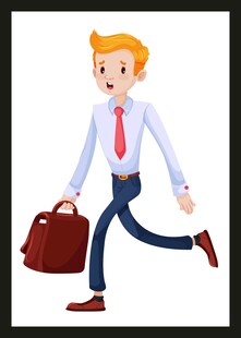 奔跑的商务男士