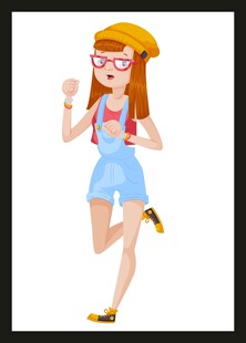 活力少女快乐奔跑