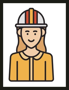 女建筑工人头像图标