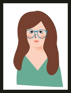 戴眼镜的绿衣女士头像
