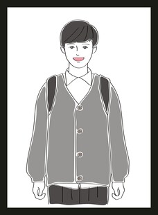 穿校服背书包的少年