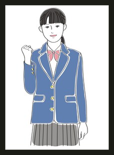 穿着校服的元气少女