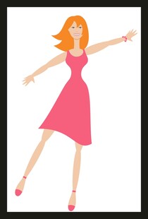 红衣女子优雅舞蹈姿态