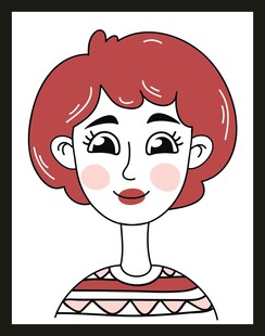 红发女孩卡通头像