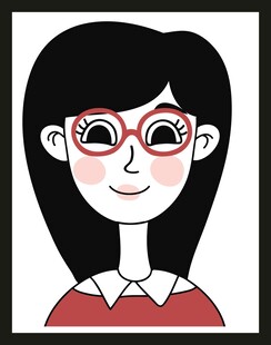 戴眼镜的卡通女孩形象