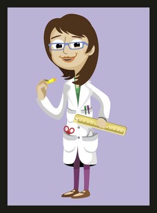 女医生手持工具微笑