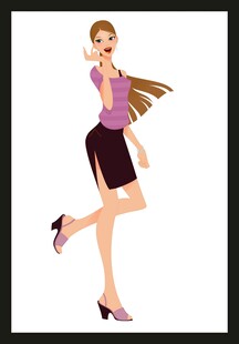 时尚女性优雅姿态展示