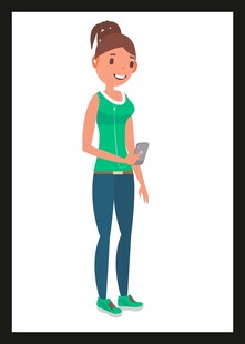 手持手机的休闲女性