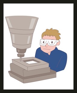 工人操作显微镜观察物件