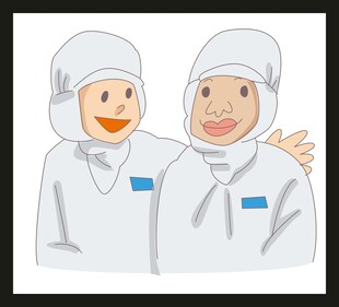 两位洁净室工作人员