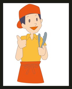 微笑的快递员手持工具