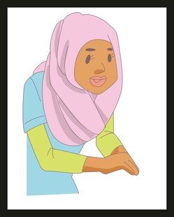 戴头巾的微笑女性