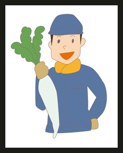 农民伯伯手持大萝卜