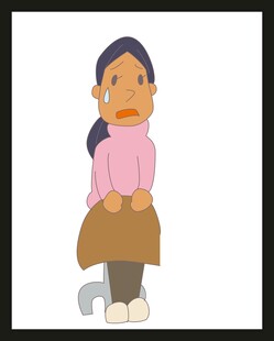 坐着的卡通女性形象