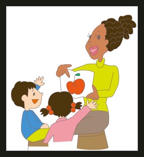 母亲与孩子温馨互动场景