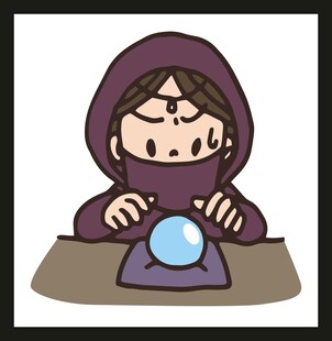 神秘占卜者与水晶球