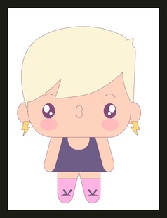 可爱金发卡通小女孩形象