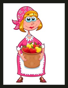 戴头巾的女士提水果篮