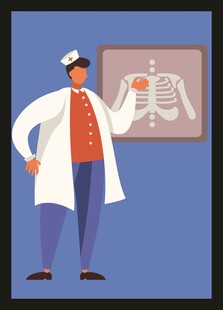 医生讲解人体骨骼结构