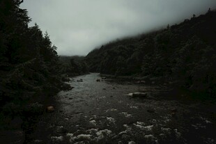 山间幽谧河流 云雾缭绕