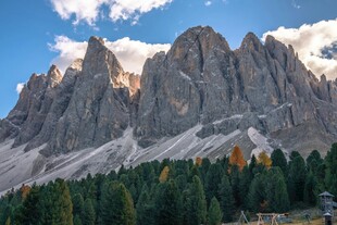 壮丽山峰与葱郁森林景观
