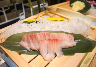 新鲜金枪鱼刺身摆盘