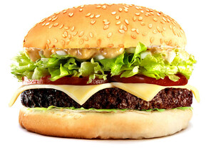 美味双层芝士牛肉汉堡