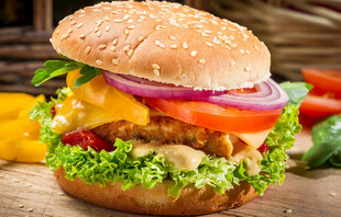 美味鸡肉汉堡