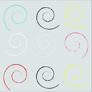 多彩螺旋线条图案集合
