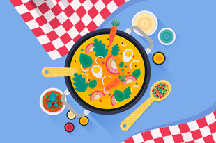 美味火锅及多样调料