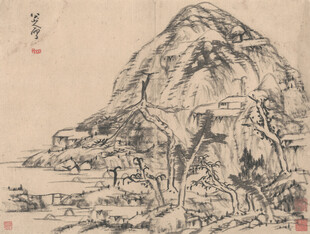 水墨山水国画风景图