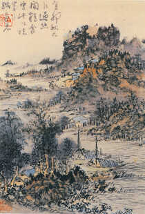 水墨山水国画风景图