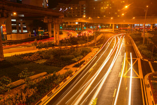 城市夜景车流光影之美