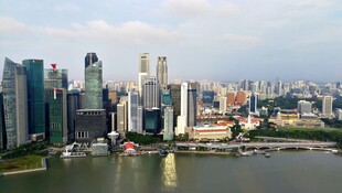 新加坡城市天际线俯瞰图