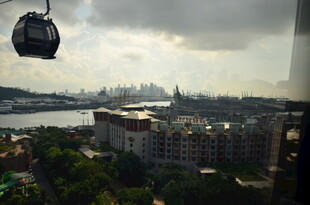 高空缆车俯瞰城市景观