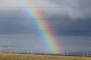 草原上空绚丽彩虹