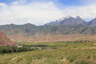 壮丽山景下的广袤原野