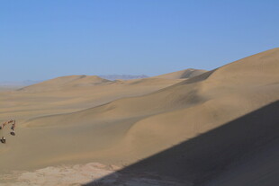 广袤沙漠中的行进队伍