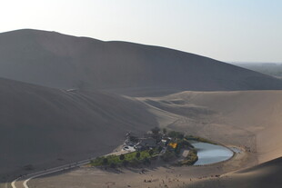沙漠中的绿洲景观