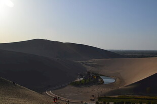 沙漠中的绿洲景观