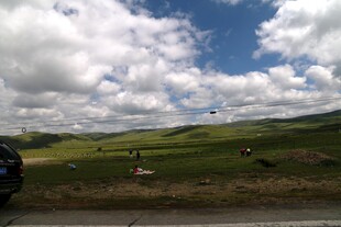 草原风光 蓝天白云下的美景