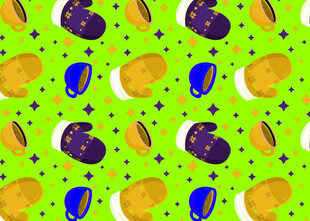 多彩太空元素图案背景